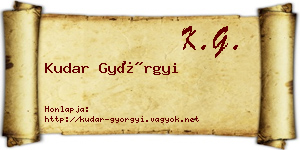 Kudar Györgyi névjegykártya